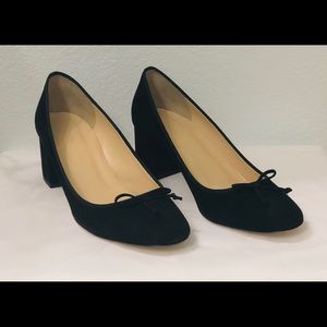 NEW J. Crew Black Suede Block Heel